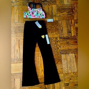 Cat & Jack Tropical Print Top and Black Pants Set